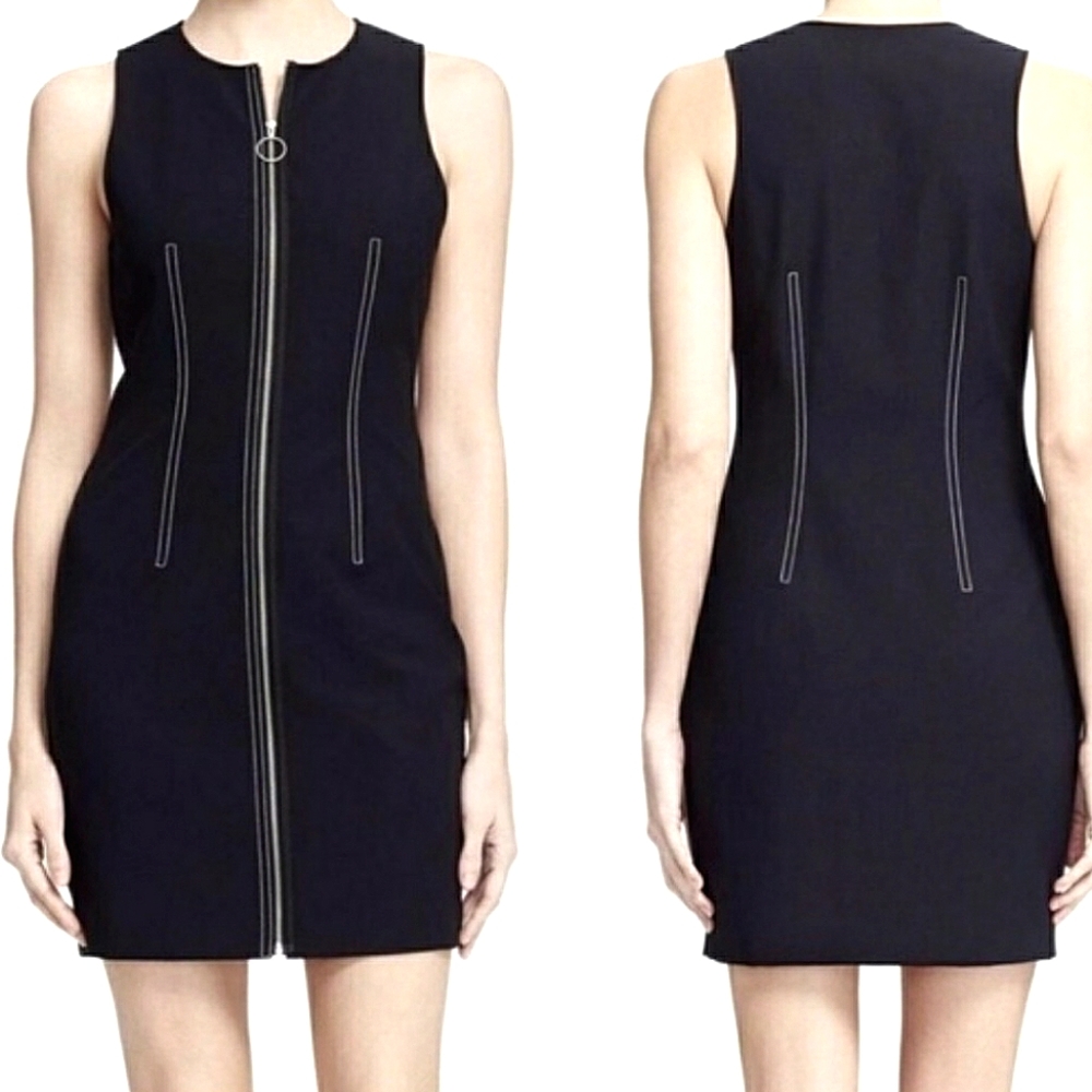Alexander Wang Black Sleeveless Full Zip Tech Mini Dress